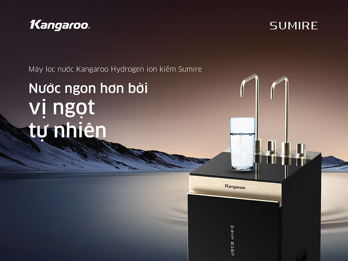 Máy lọc nước ion kiềm Kangaroo Hydrogen nóng lạnh KGHC12A2 Máy lọc nước ion kiềm Kangaroo Hydrogen nóng lạnh KGHC12A2